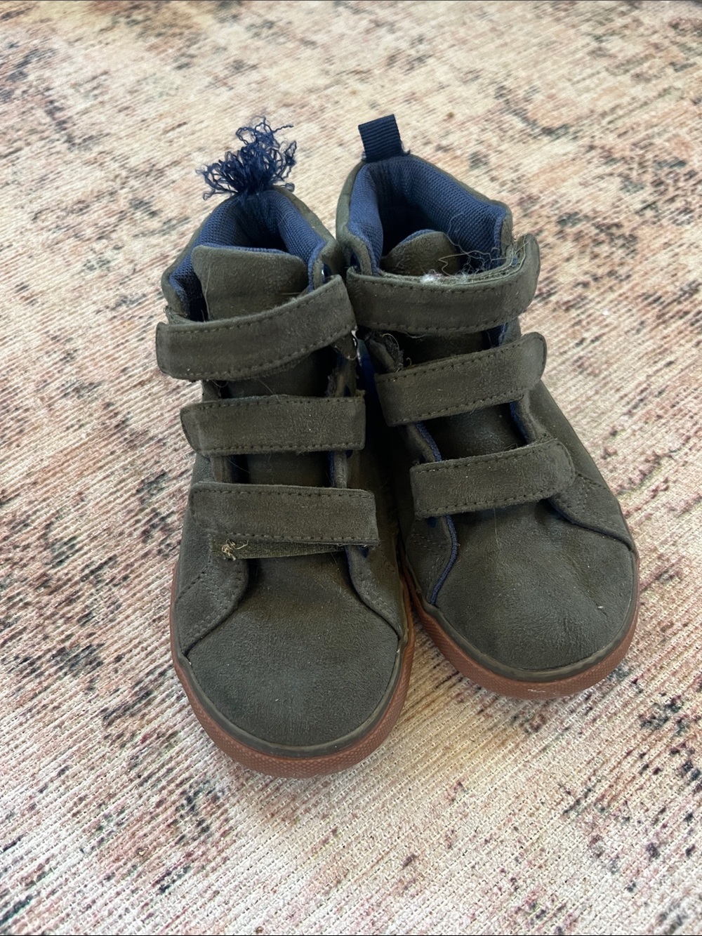 GAP Kids Olive Green Suede Hook and Loop Sneakers
